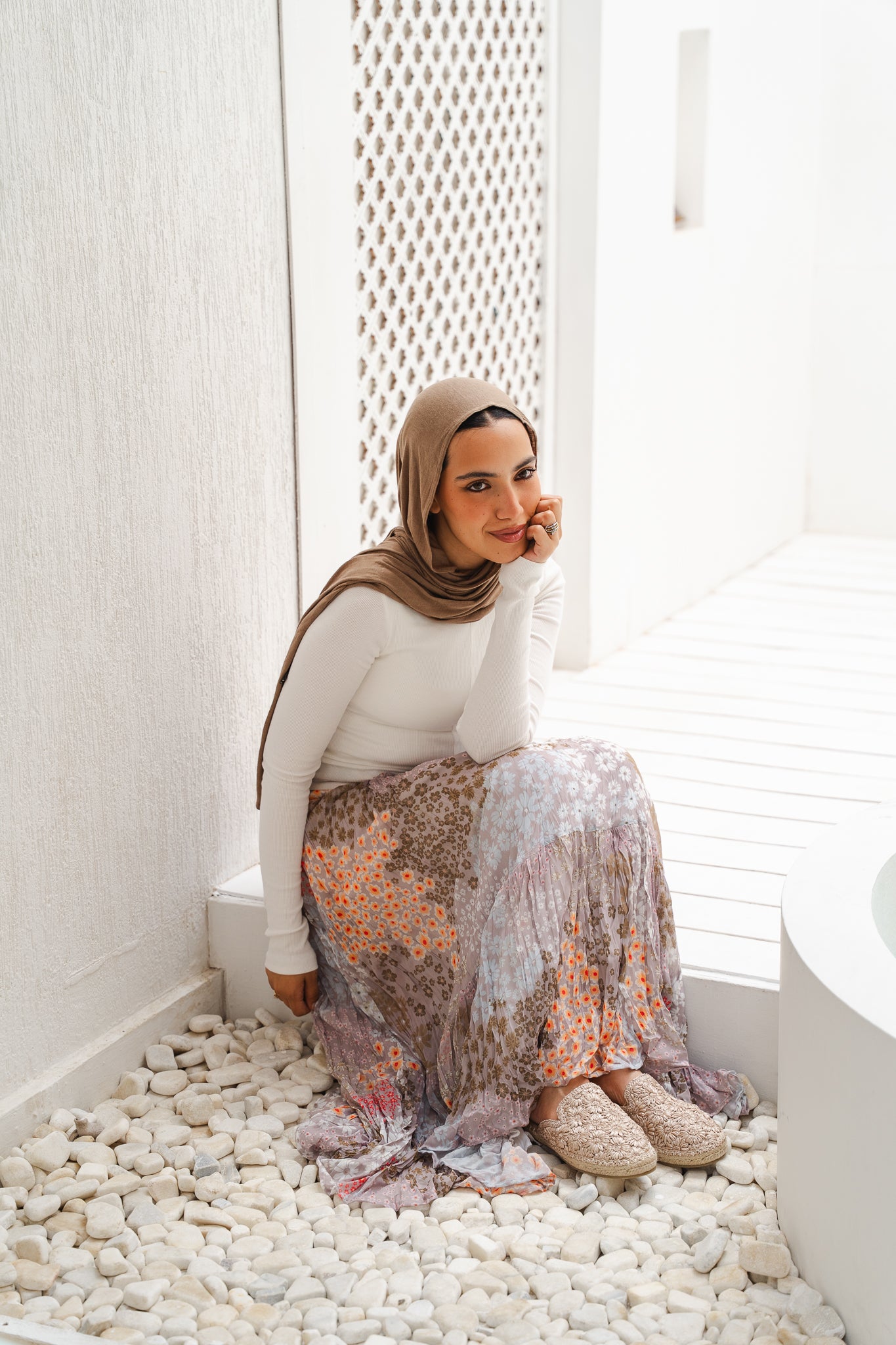 Blush Blossoms Crushed Skirt