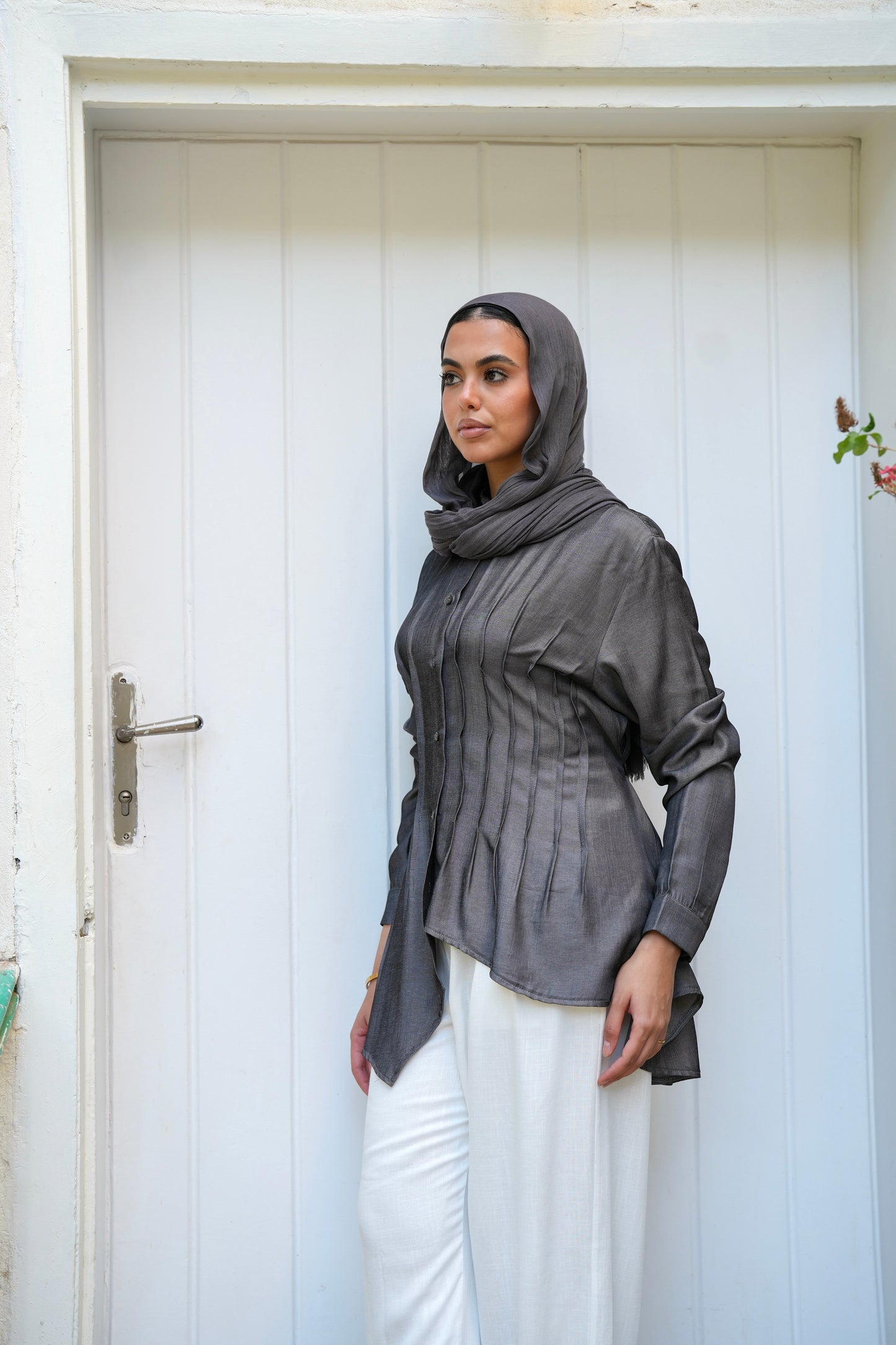 Dreamy Folds Shirt in Charcoal