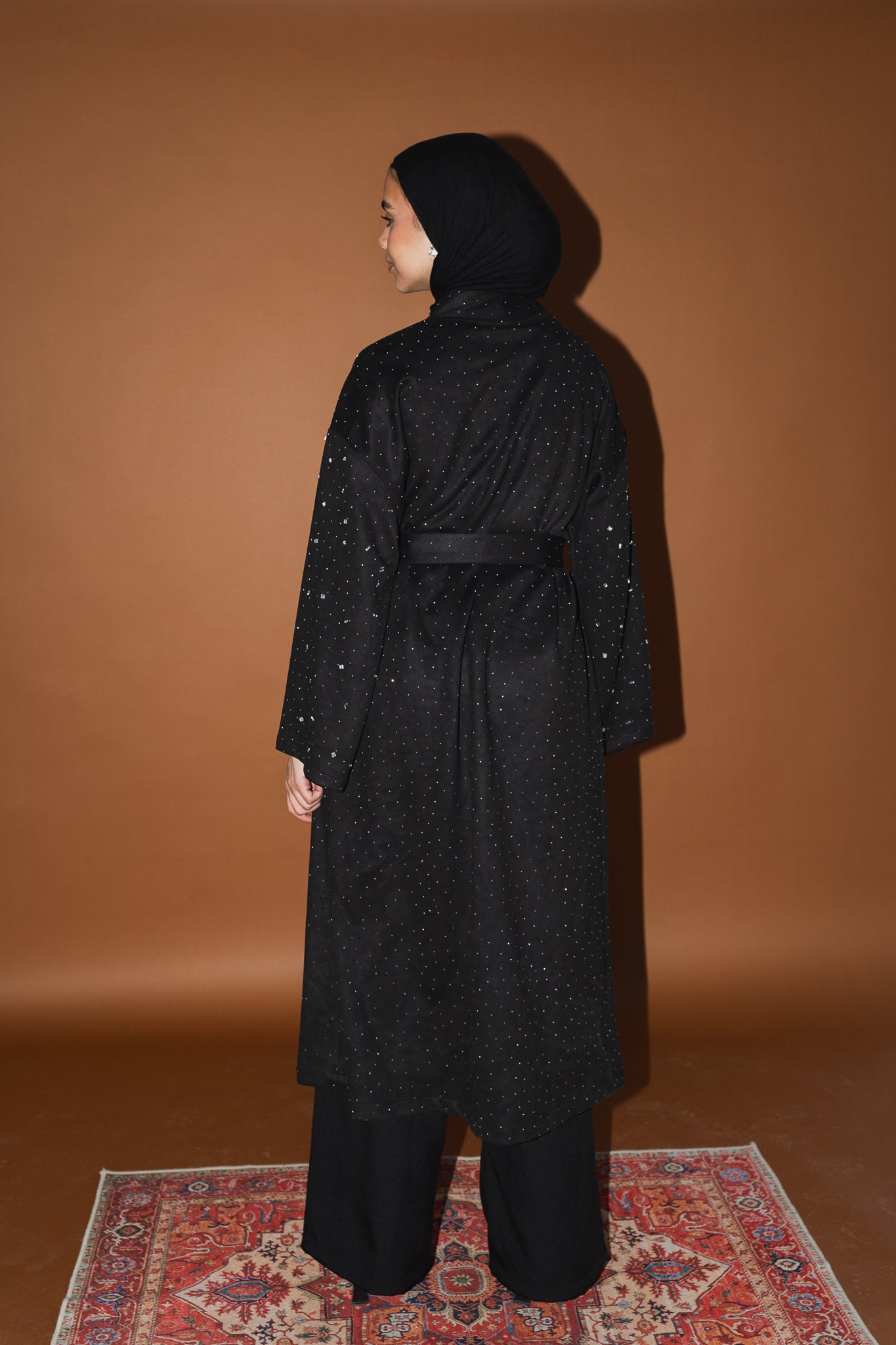 Milky way Stone Cardigan in Black