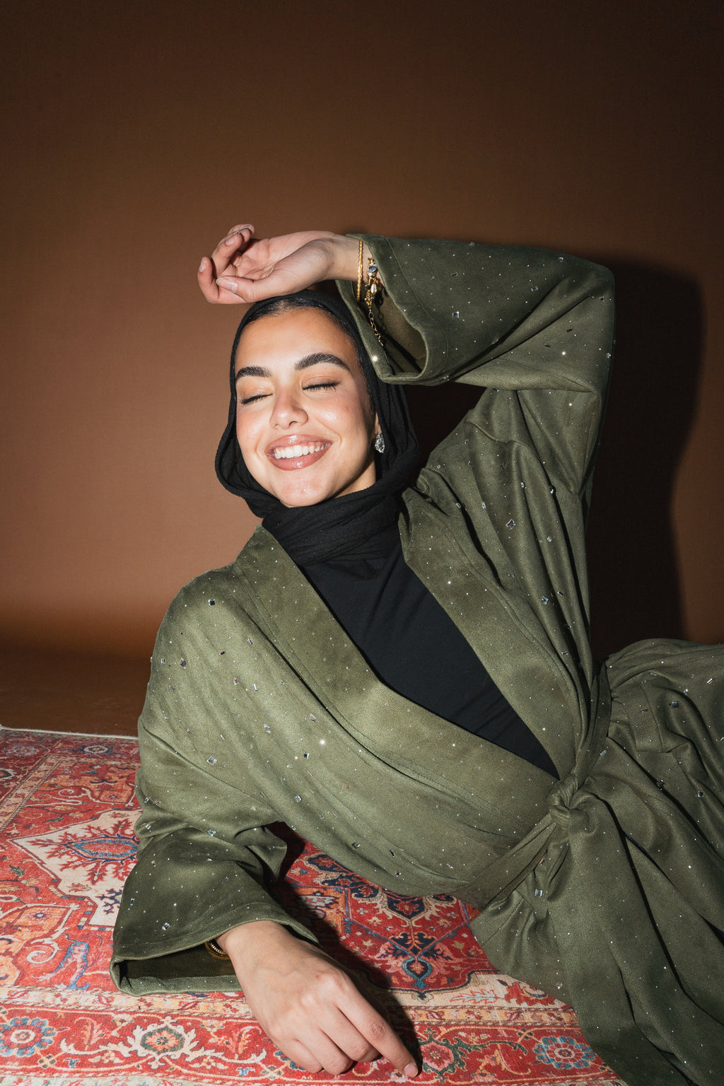 Milky way Stone Cardigan in Olive