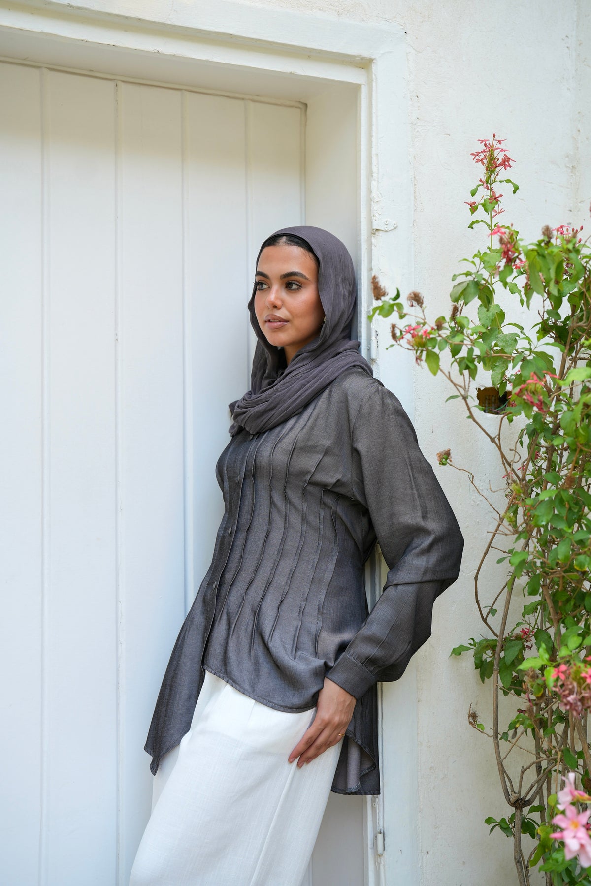 Dreamy Folds Shirt in Charcoal