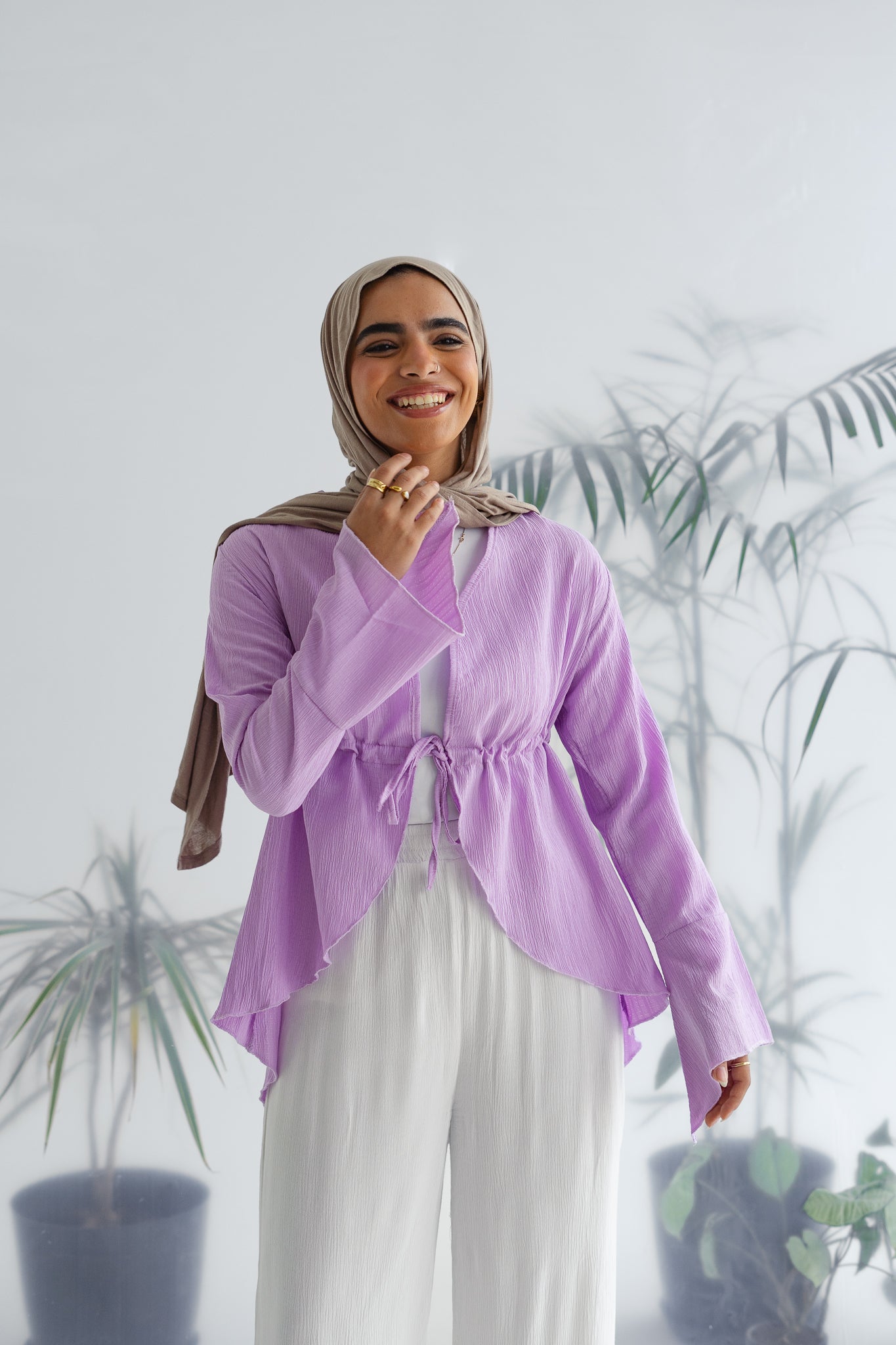 Long celine top in lilac