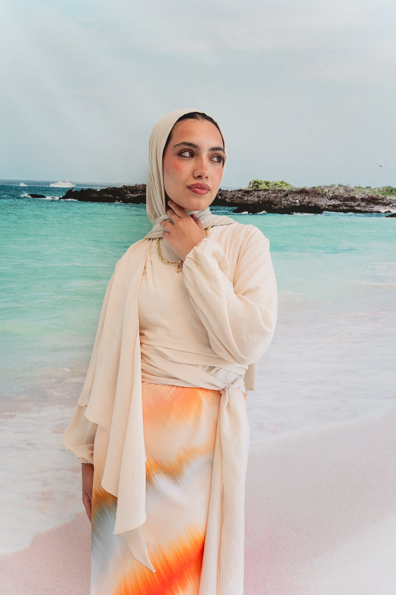 Salty Tie Top in Beige