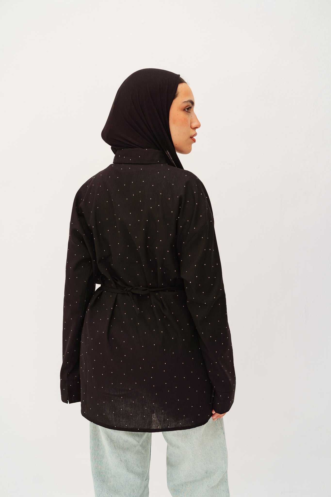 Studded Glam shirt in black