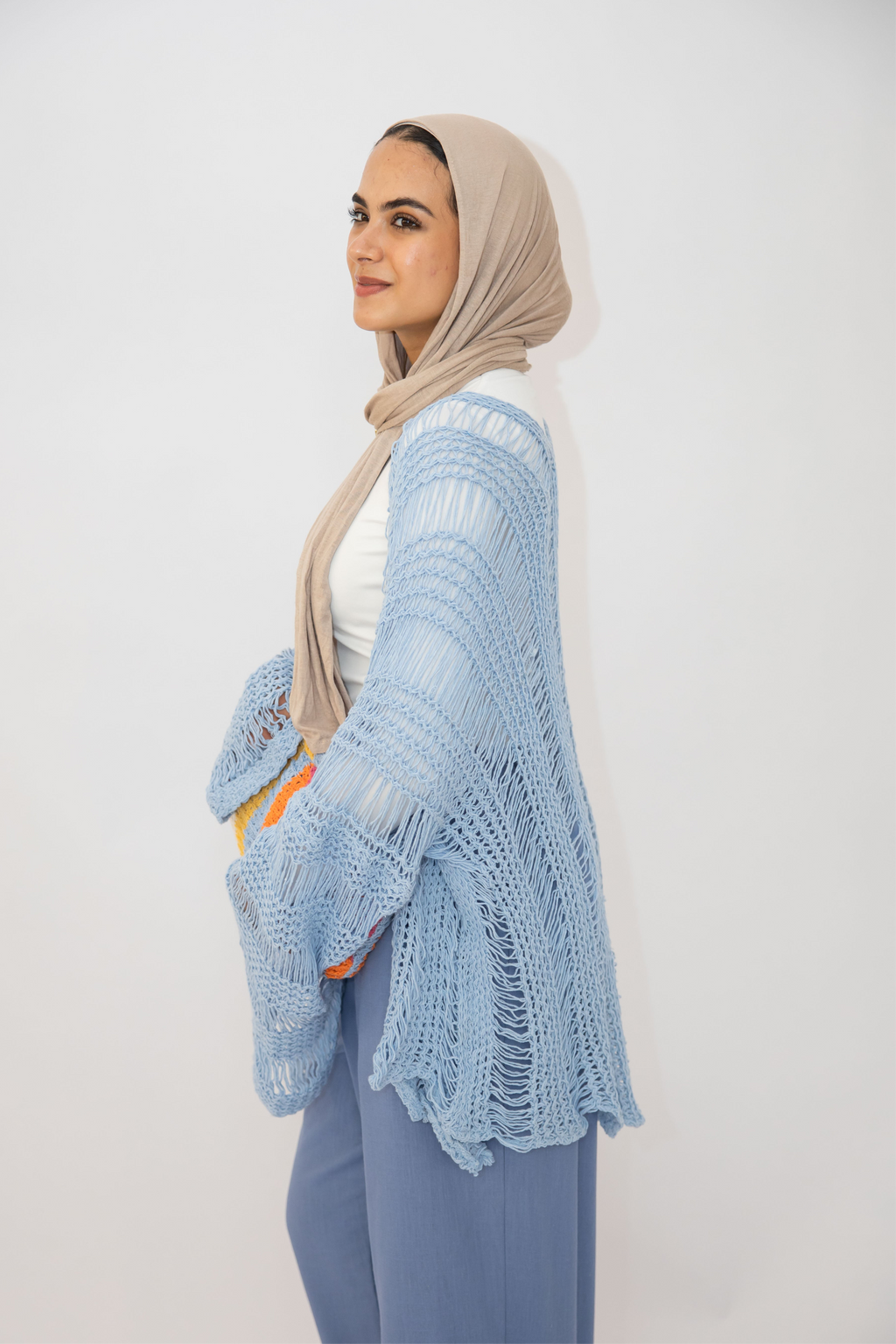 Coastal Crochet Cover-up in Baby Blue