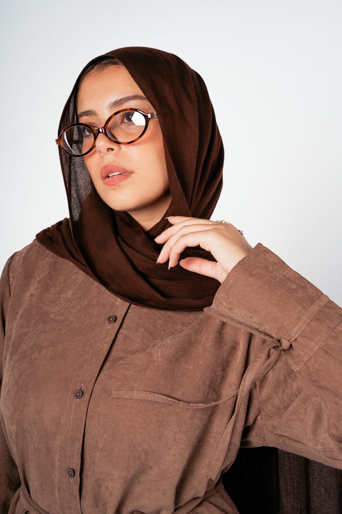 Behind Tie Shirt in Brown