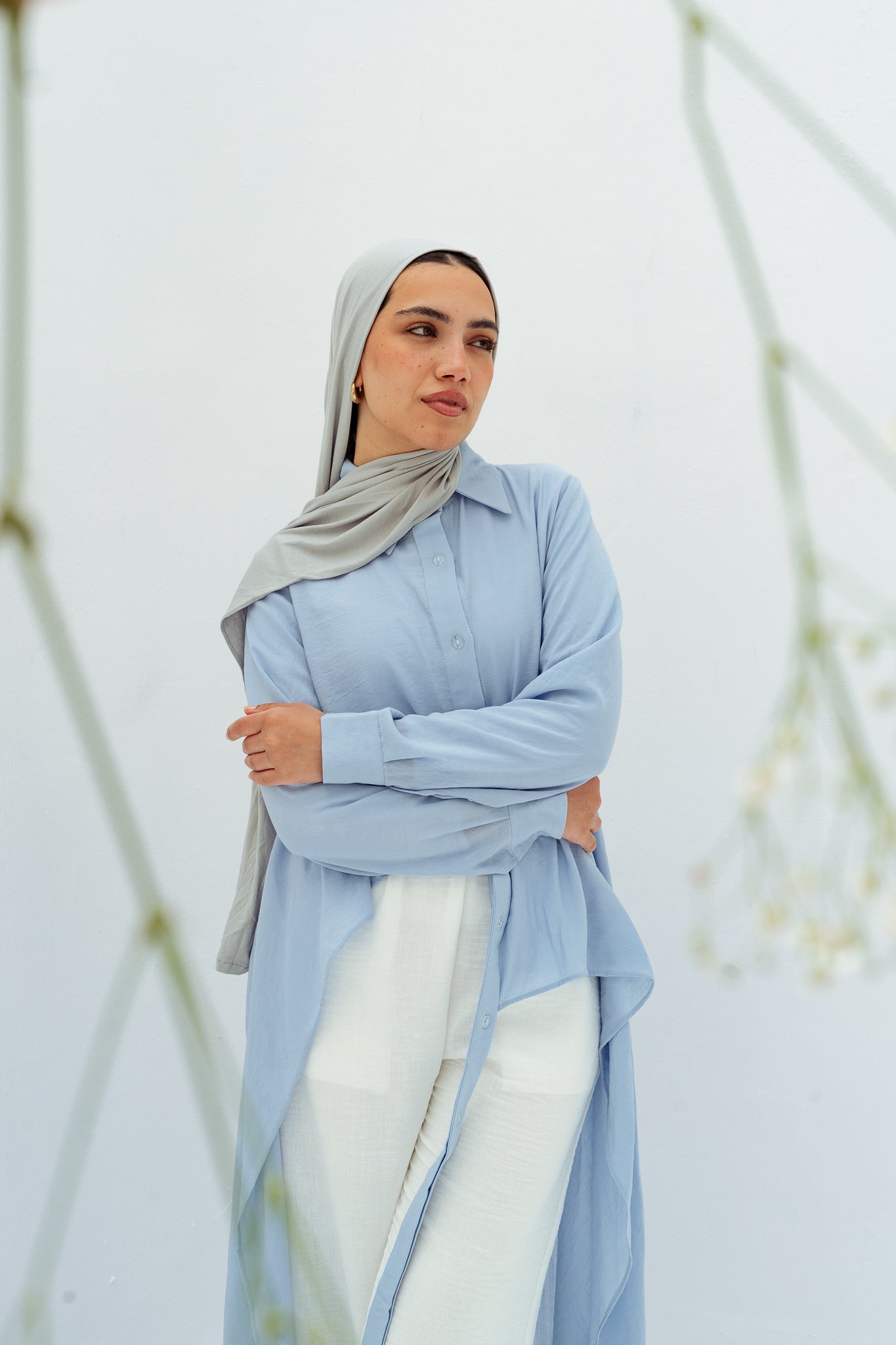 All Around Asymmetric Top in Baby blue