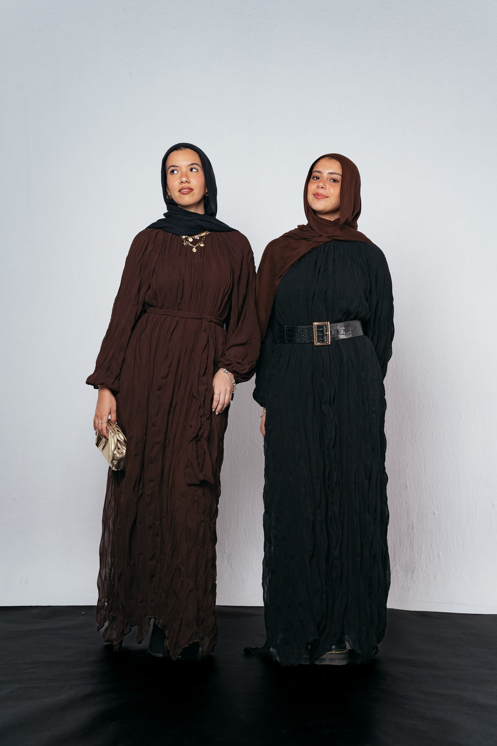 Nazly Crushed Dress in Black