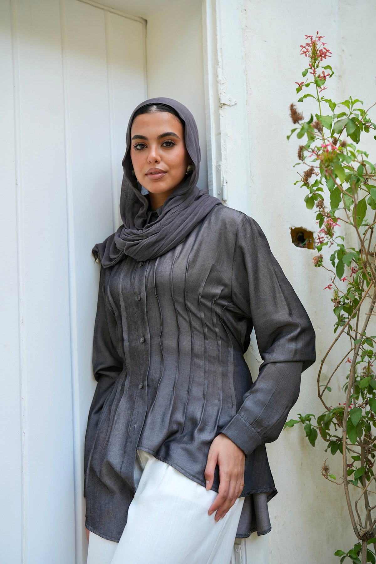 Dreamy Folds Shirt in Charcoal