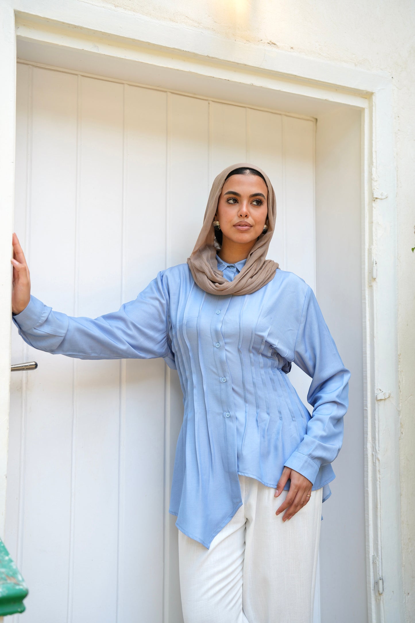 Dreamy Folds Shirt in Sky Blue