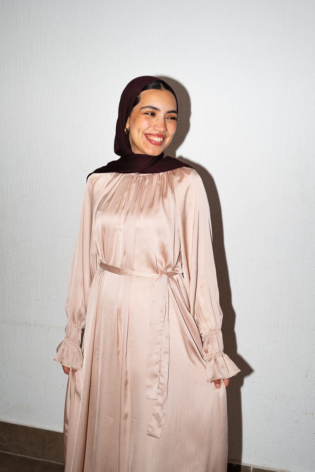 Lily dress in Rose tan