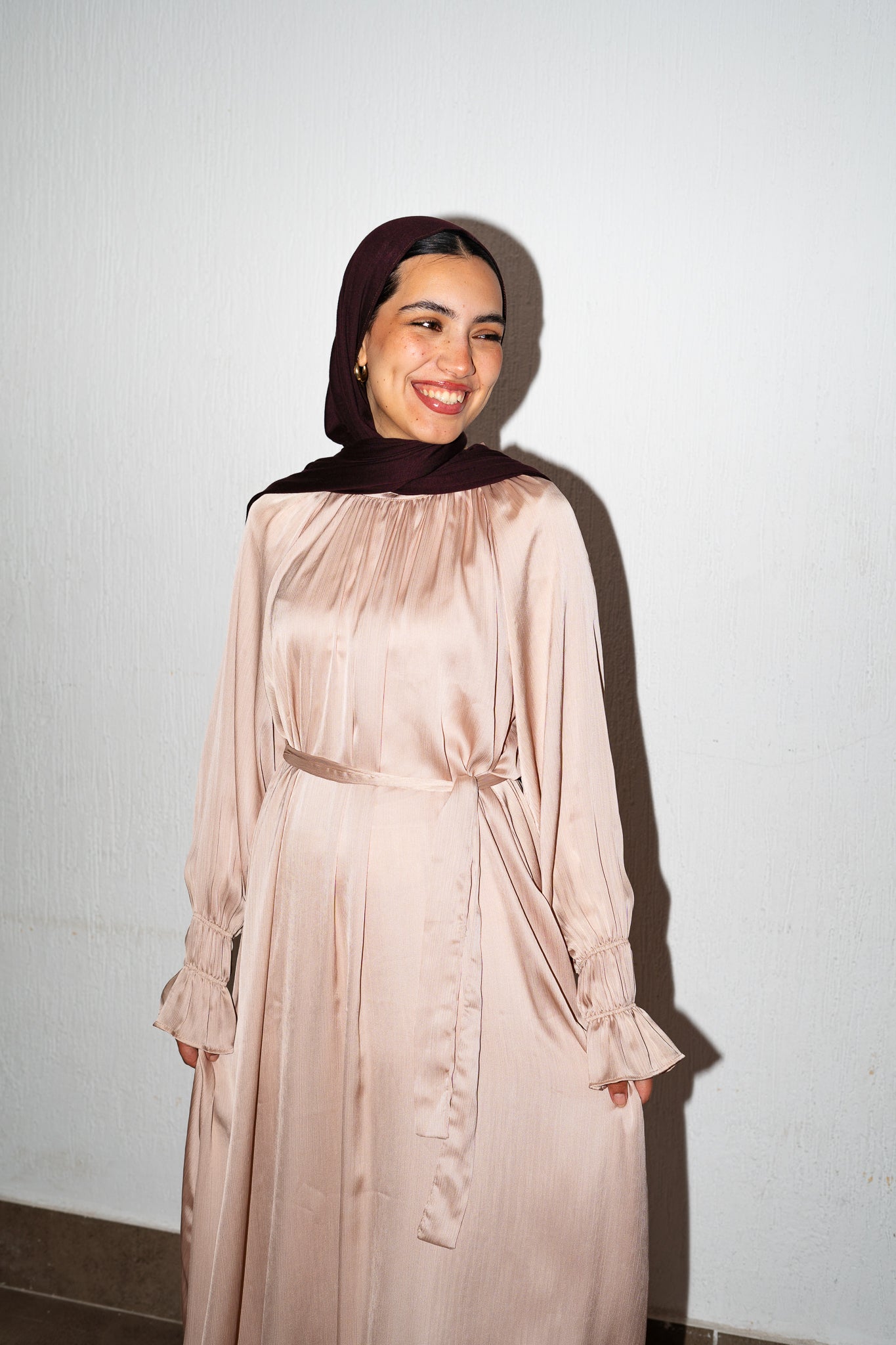 Lily dress in Rose tan