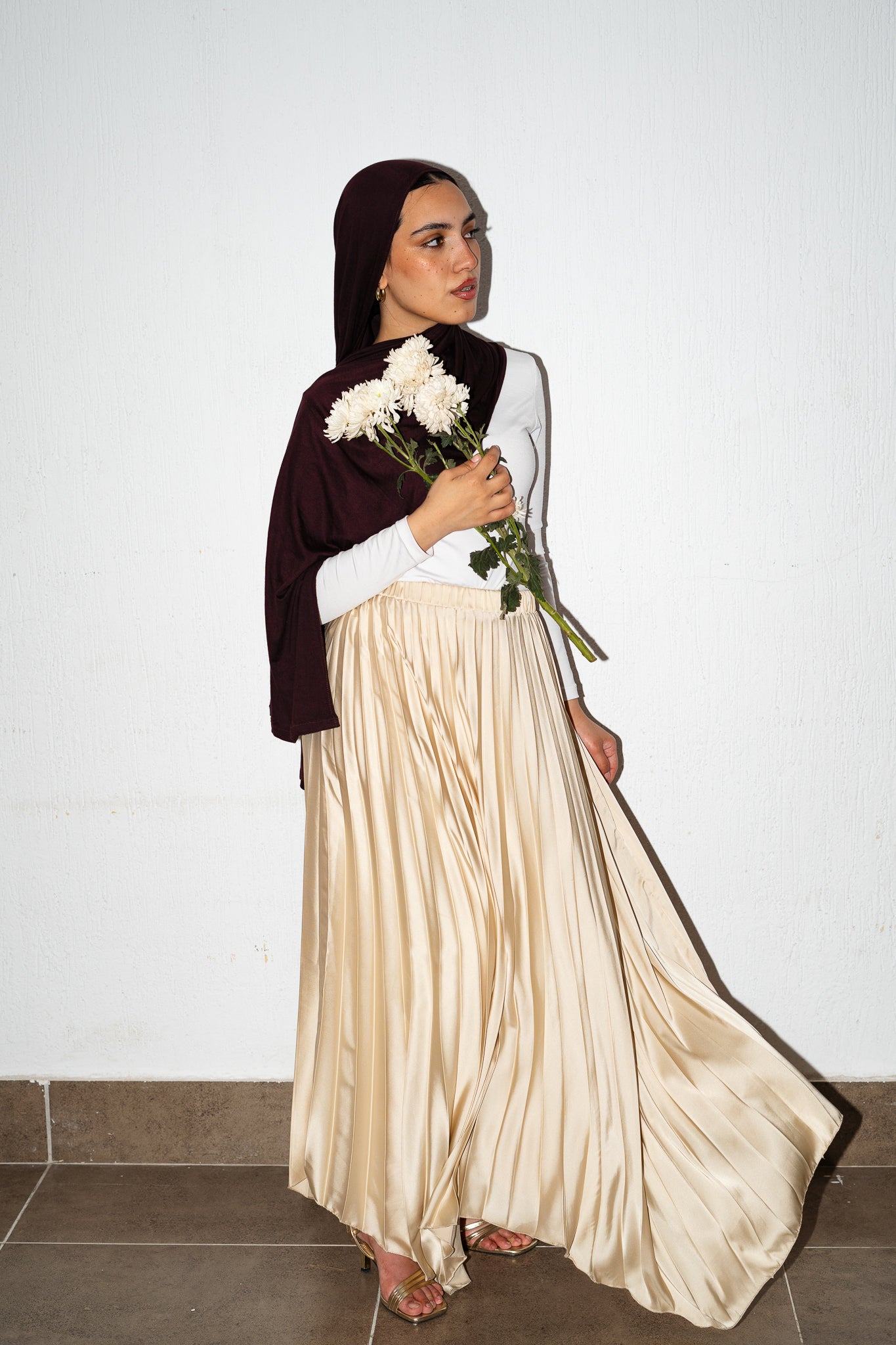 Ash Asymmetrical Skirt in Beige