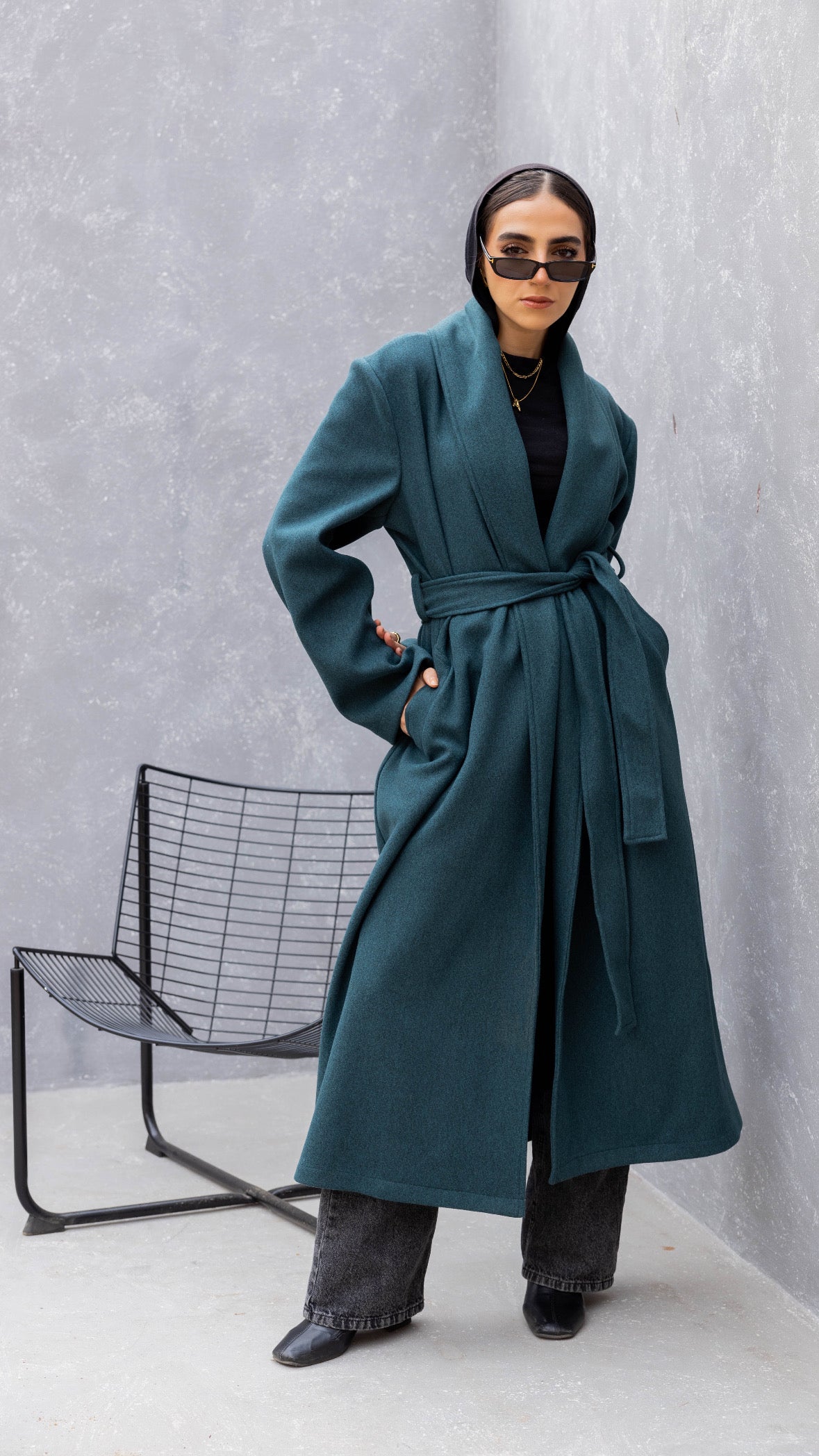 The Round Up Coat in Forest green