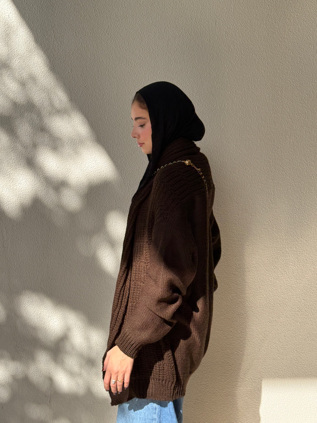 The Warm Hug Knit Cardigan in Brown