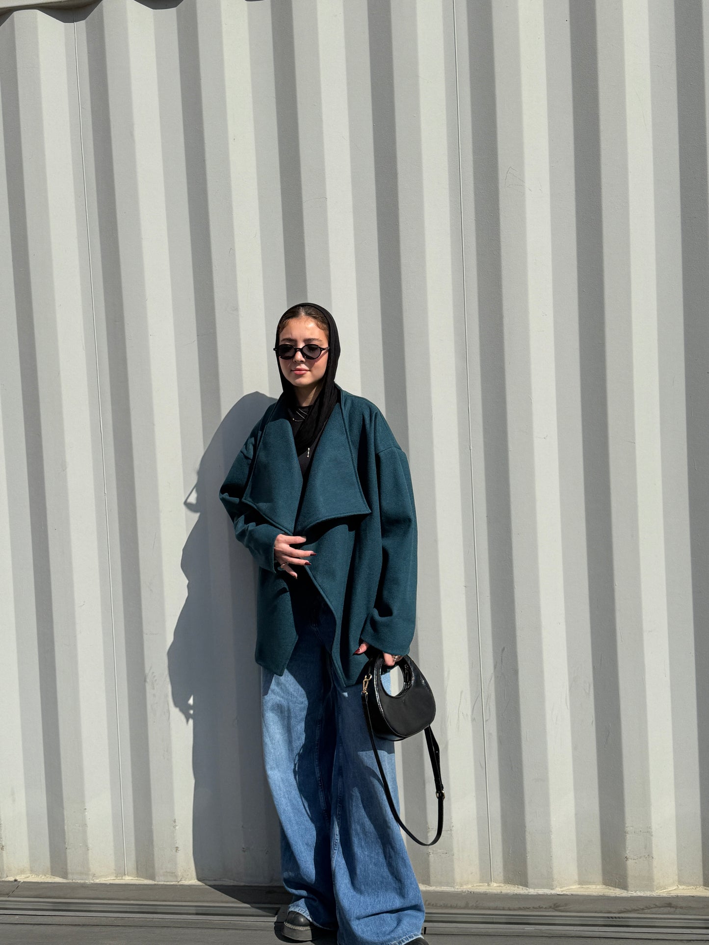 The Wrap Grace Coat in Teal