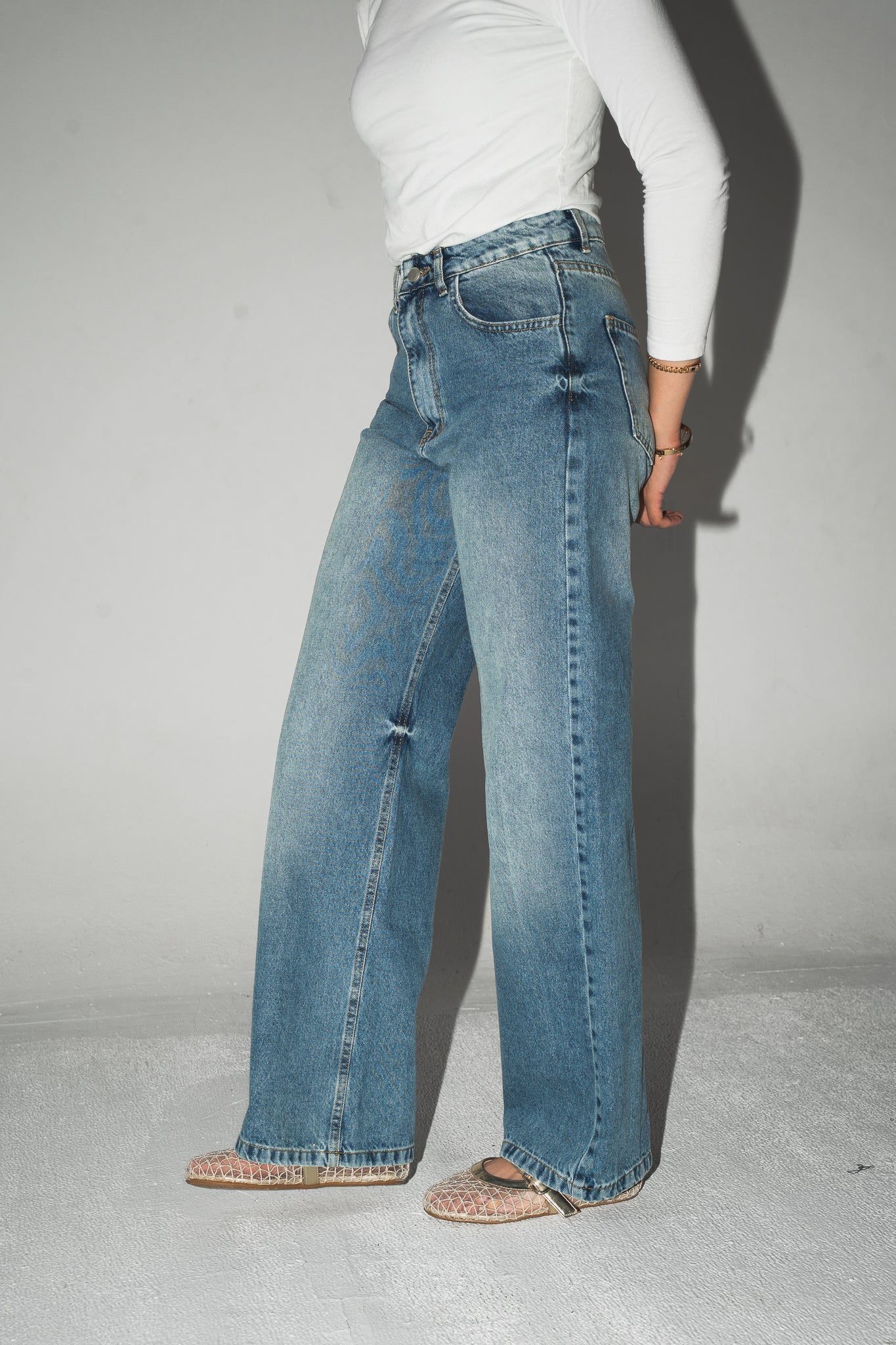 Daily Fit Denim Pants in Mid Blue