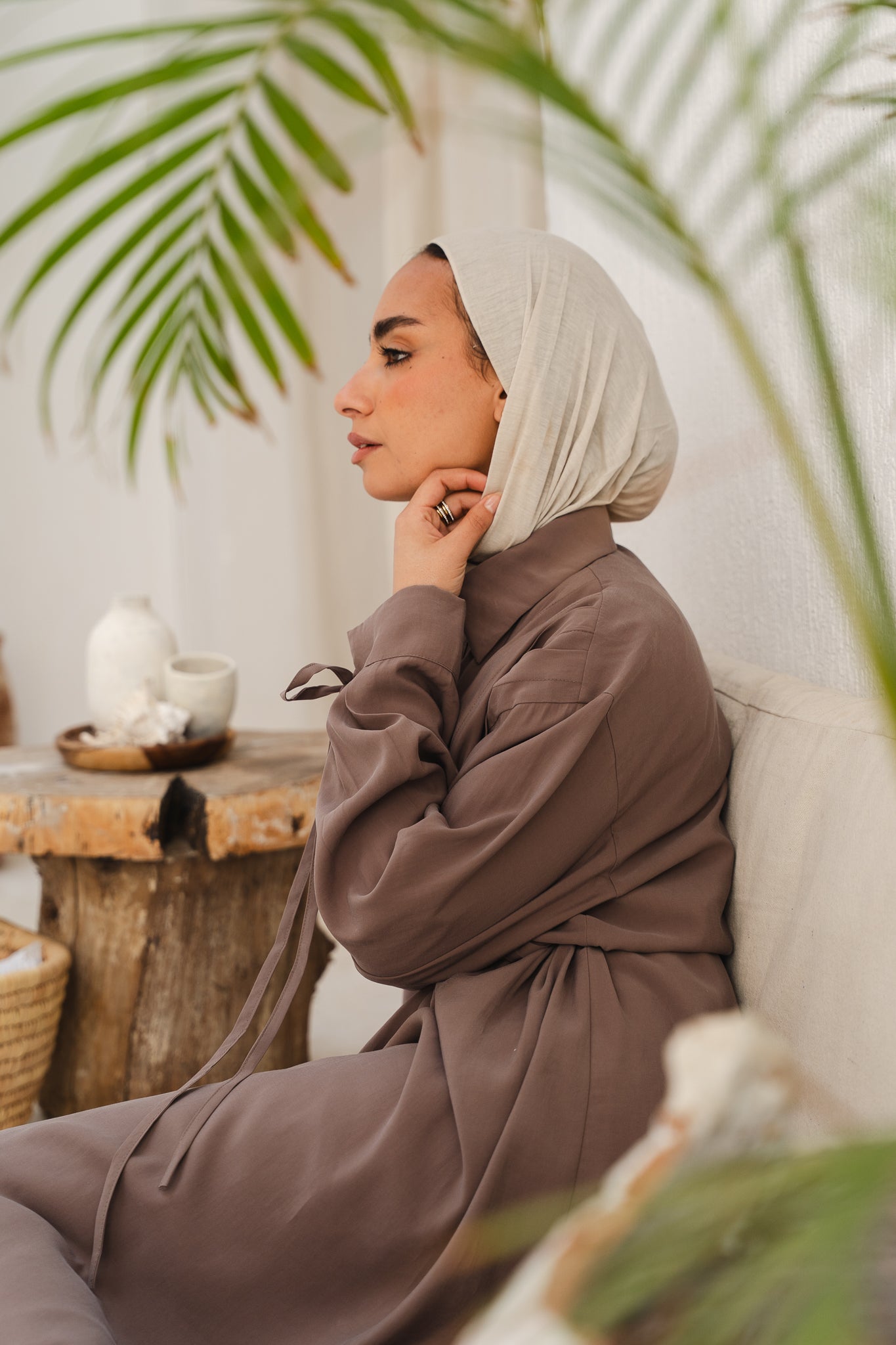 Golden Wave Shirt Dress in Cafe