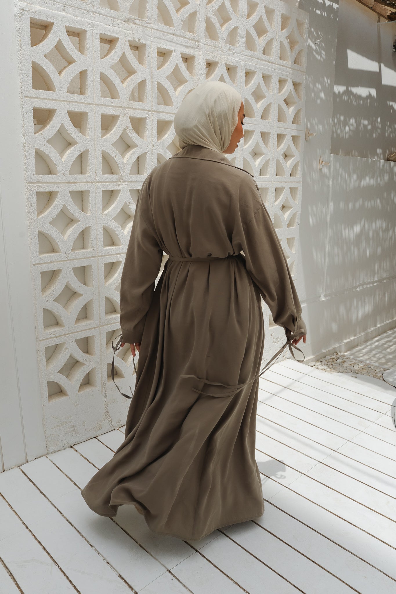 Golden Wave Shirt Dress in Sage