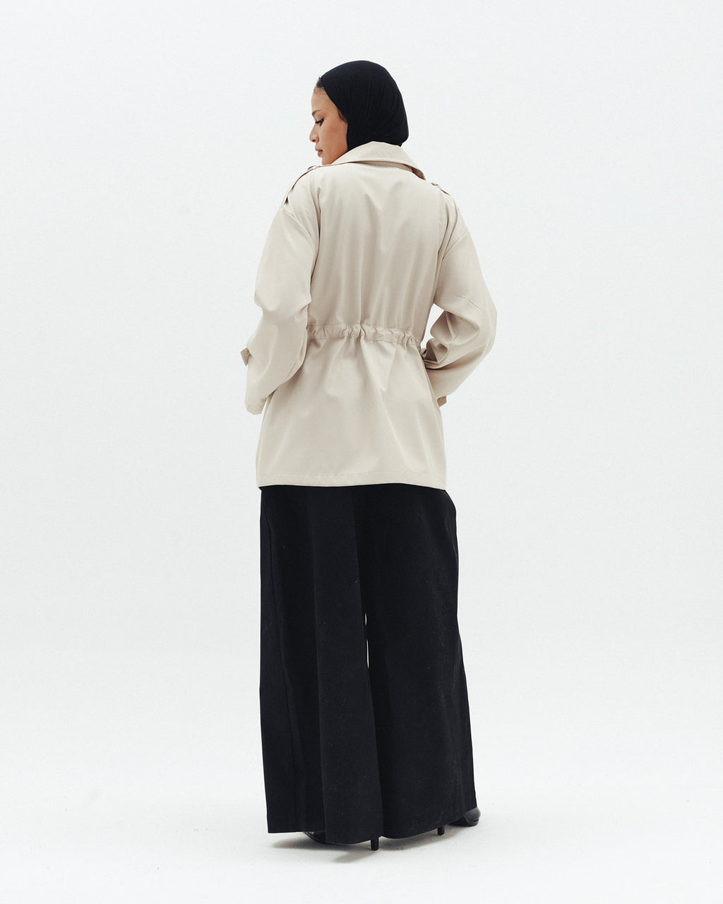 The Drawstring Jacket in Beige