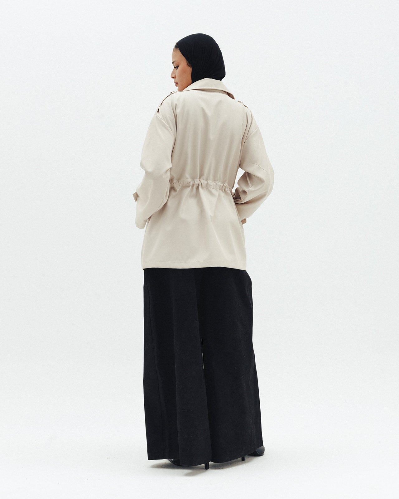 The Drawstring Jacket in Beige