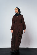 Nazly crushed dress in Brown