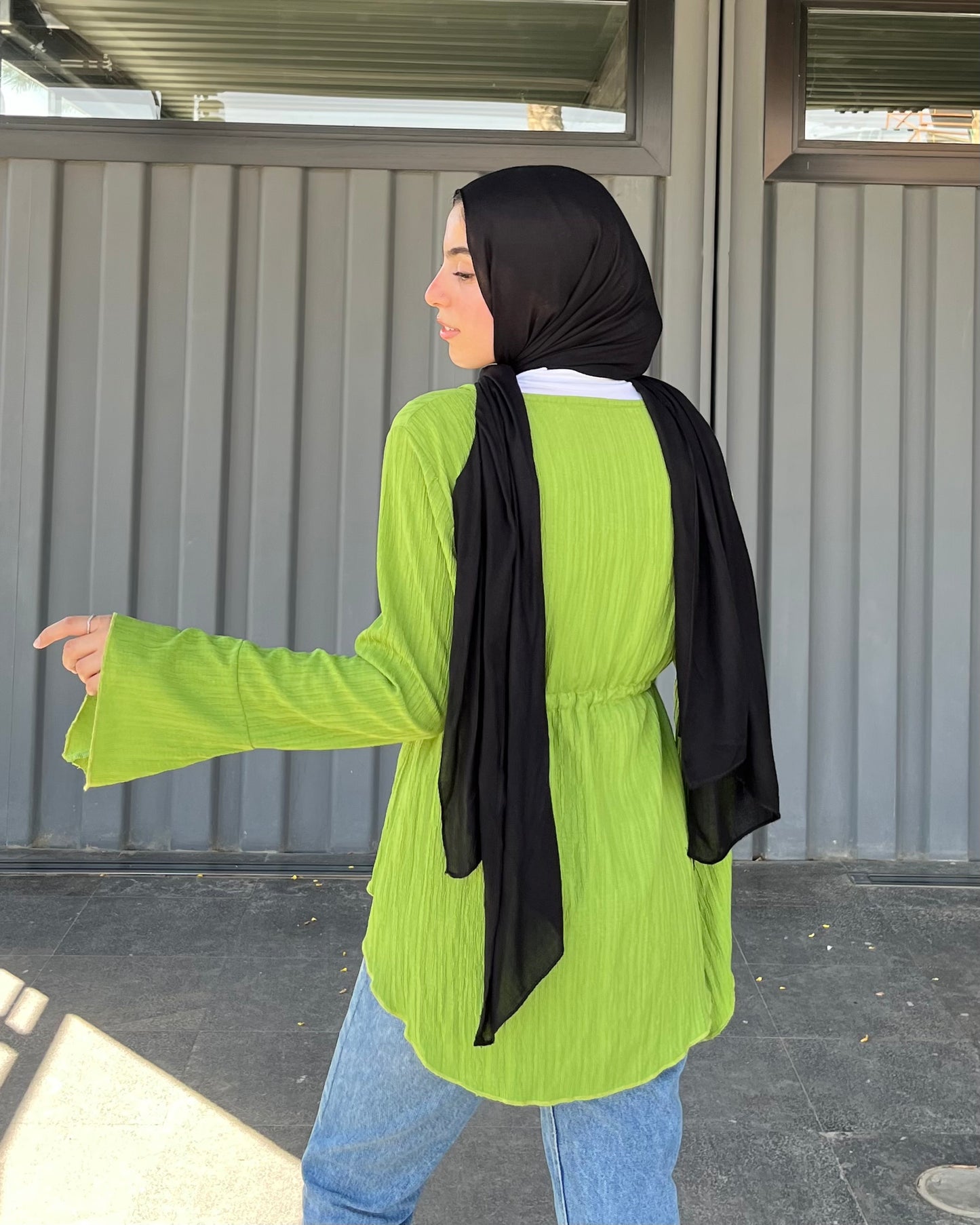 Long celine top in lime