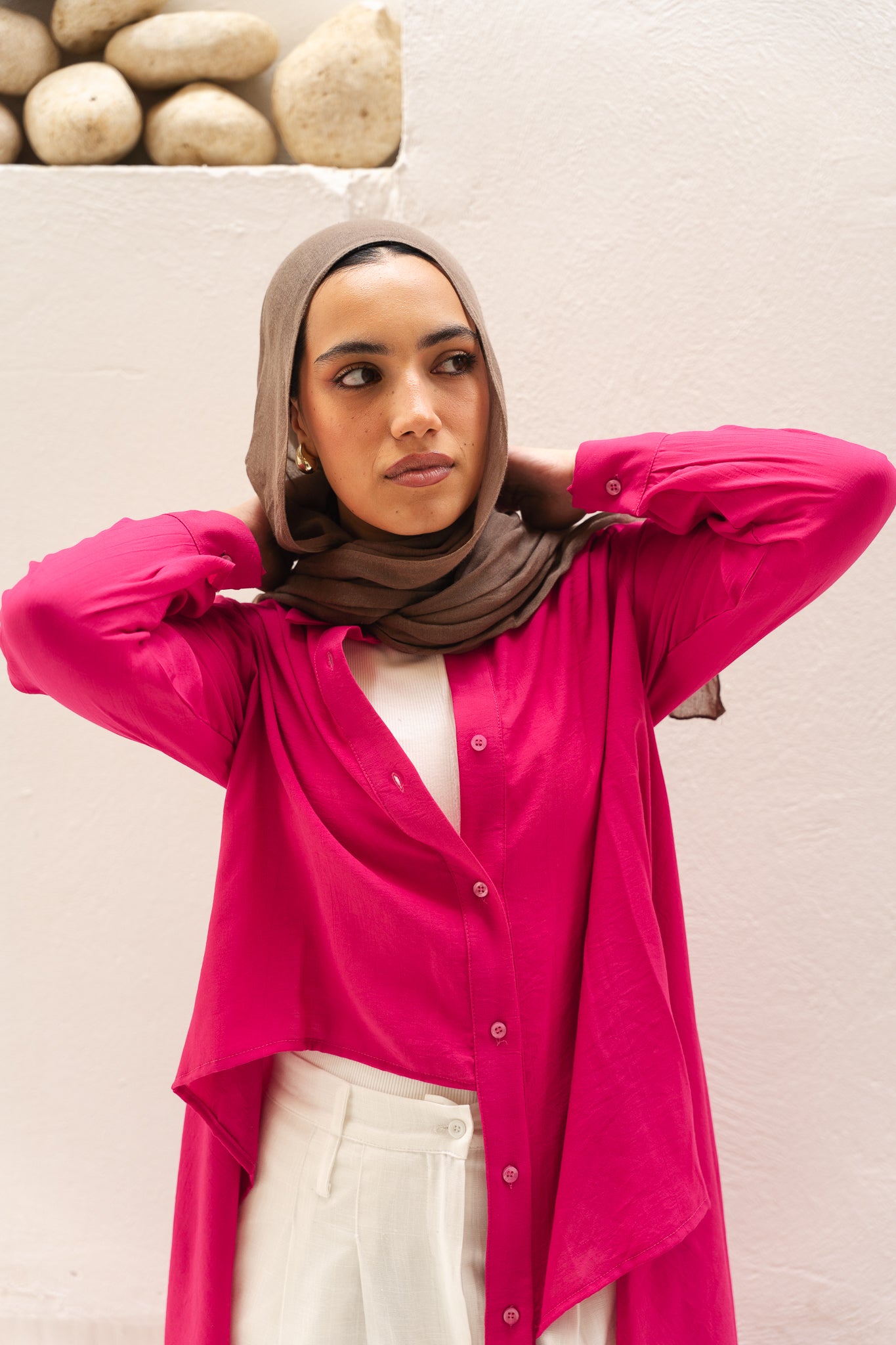 All Around Asymmetric Top in Hot Pink