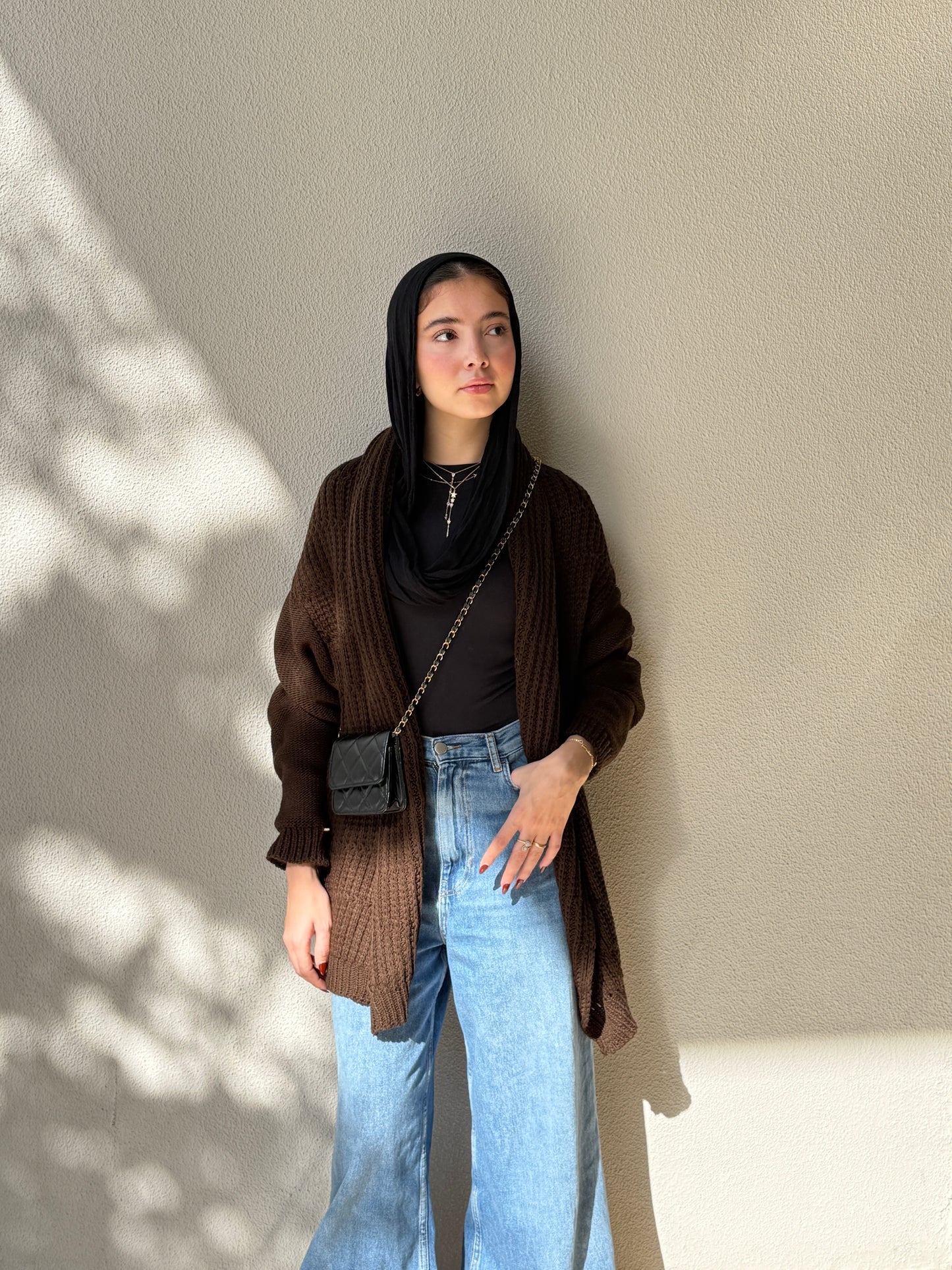 The Warm Hug Knit Cardigan in Brown