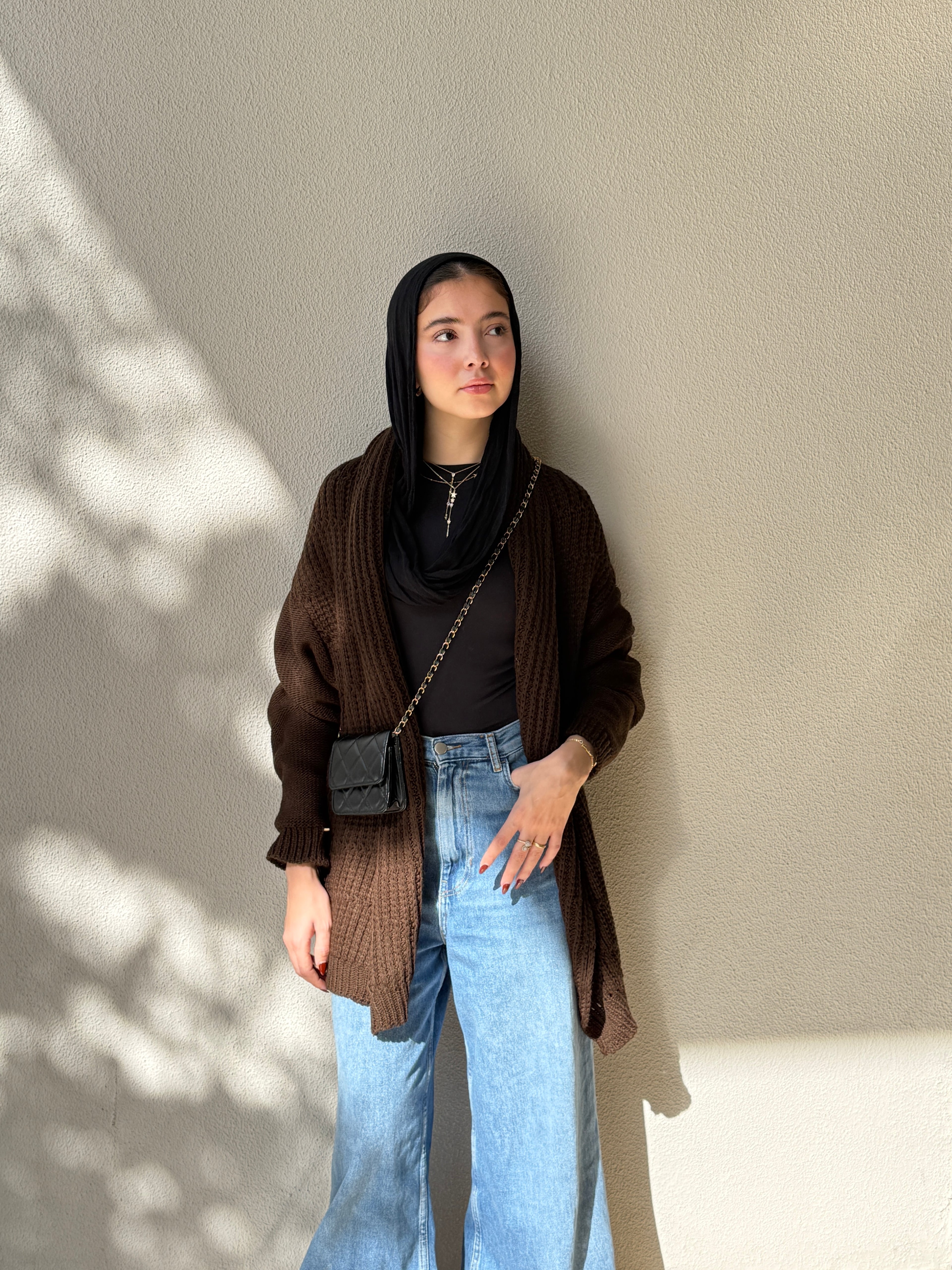 The Warm Hug Knit Cardigan in Brown