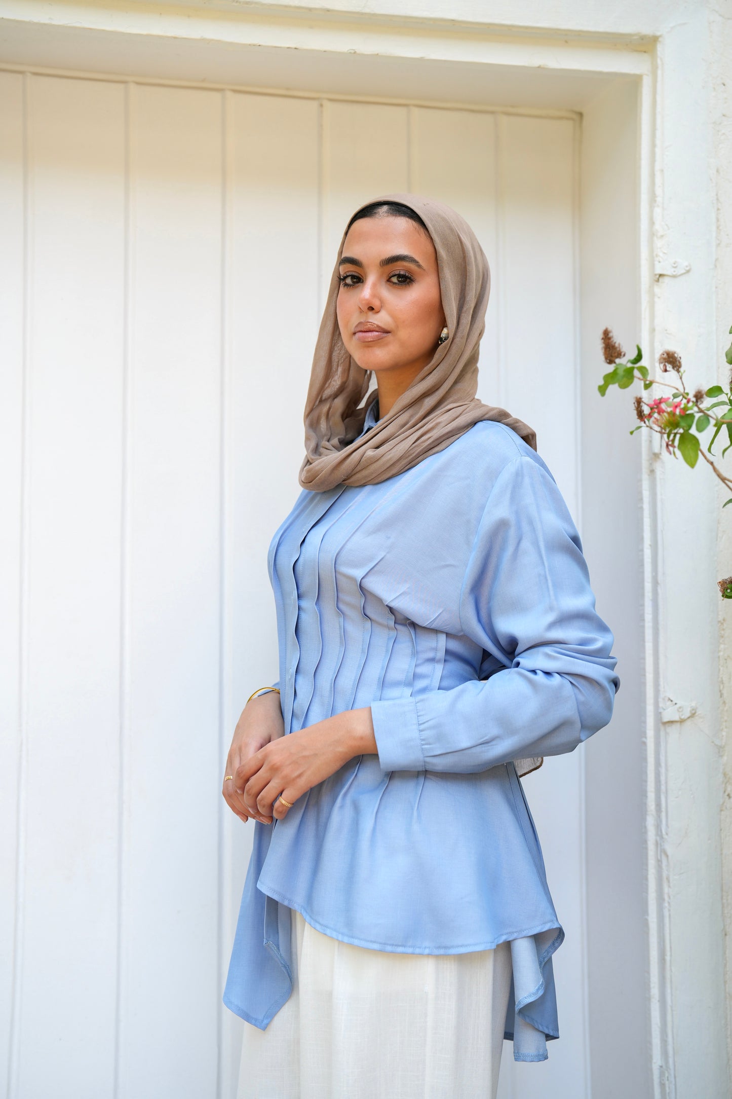 Dreamy Folds Shirt in Sky Blue