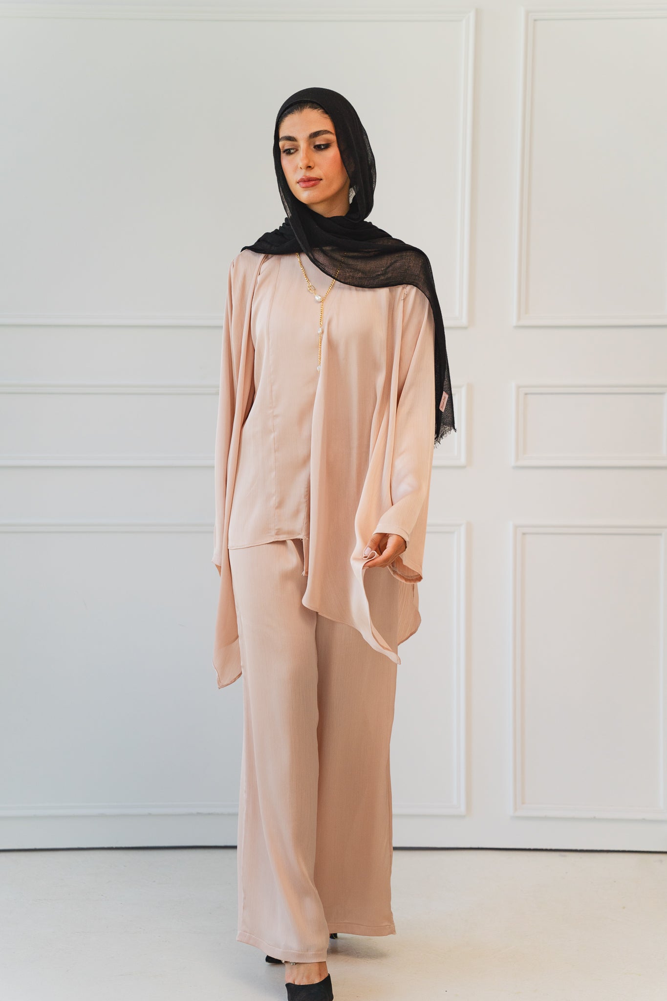 Luxe Drapped Set in Champagne