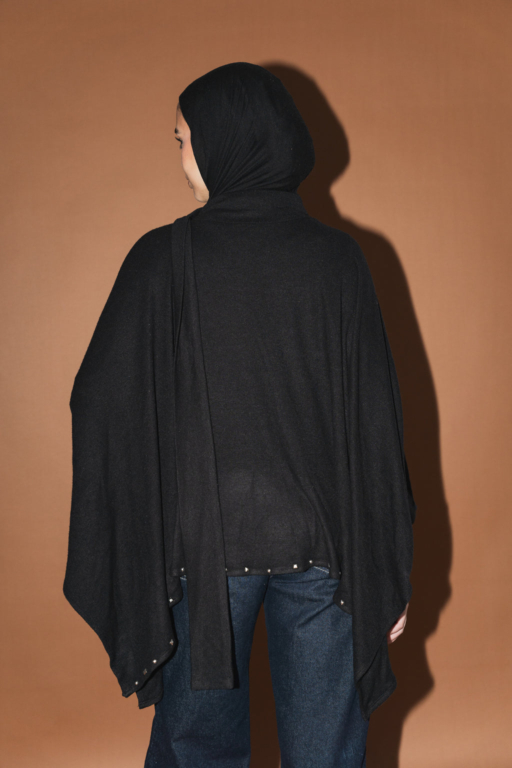 Studded Stardust Cape in Black