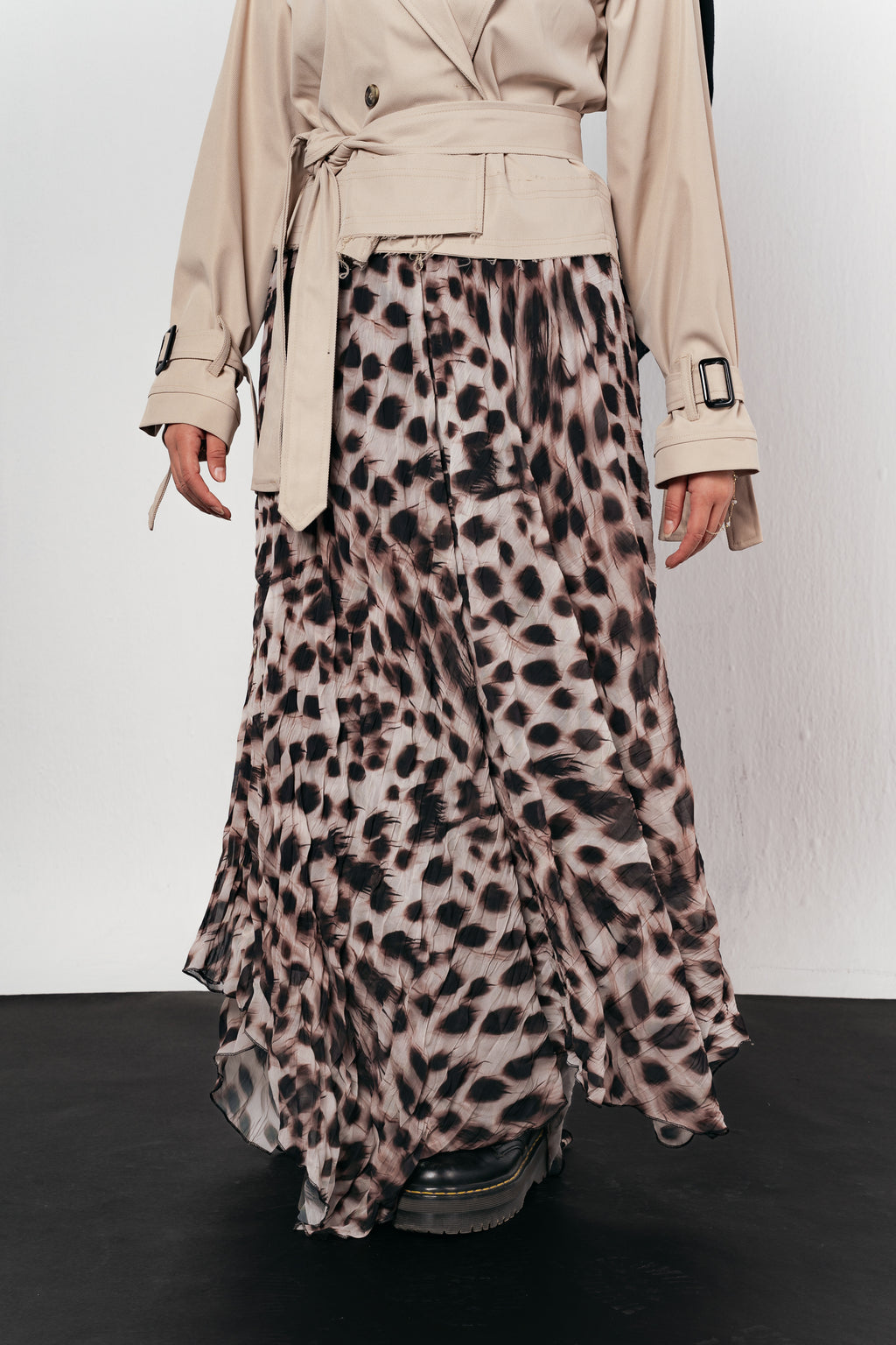 Dusky Dots Crushed Skirt