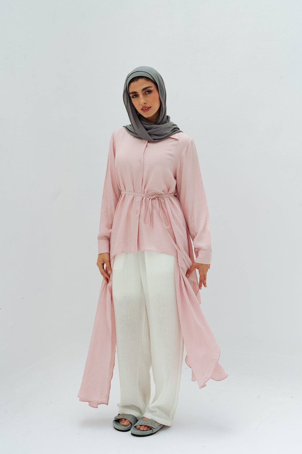 Draped Asymmetrical Top in Rose