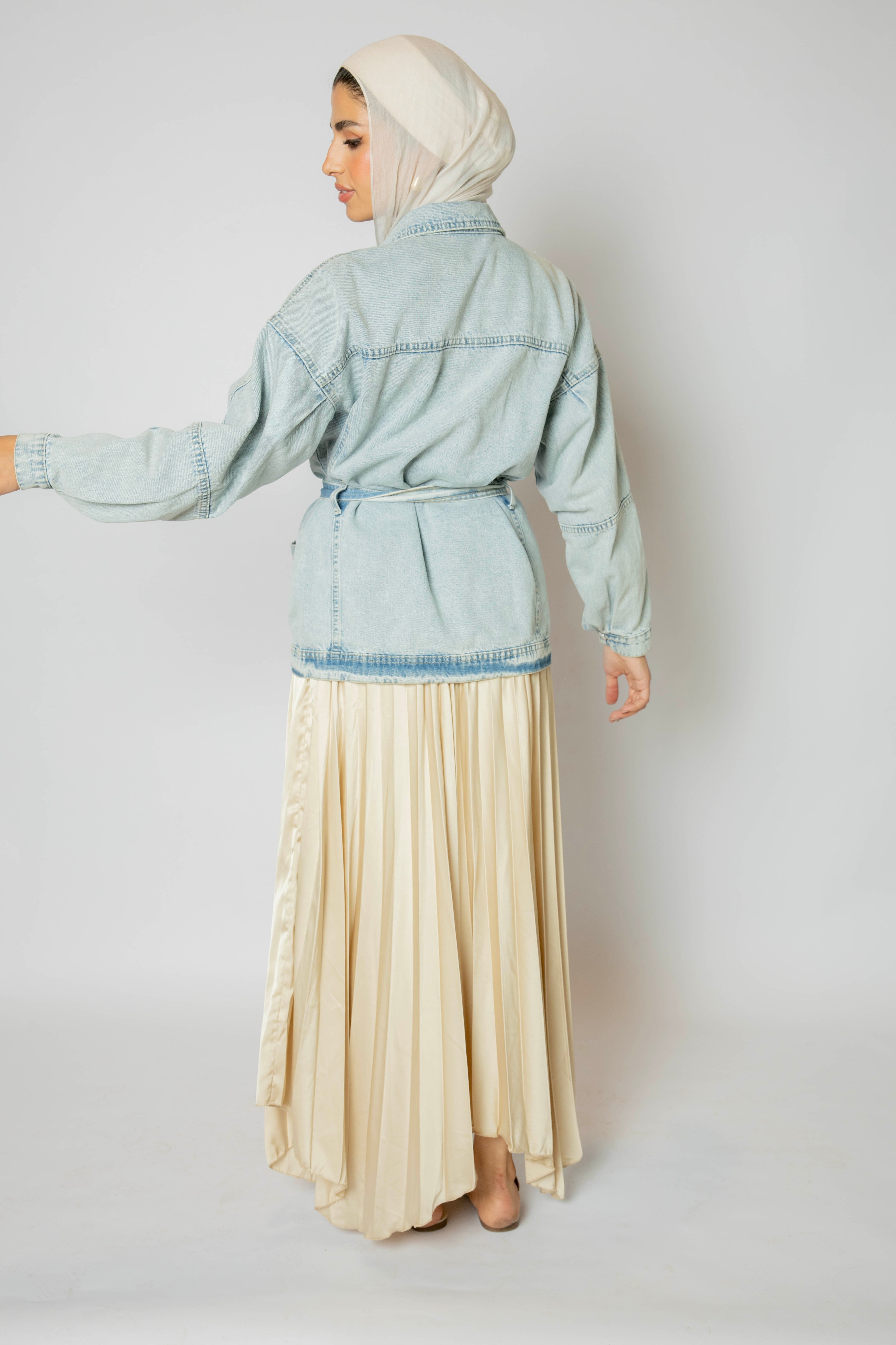 Ash Asymmetrical Skirt in Beige