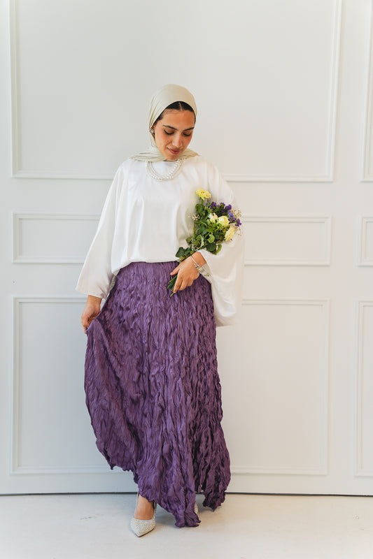 Anne Crushed skirt in Mauve