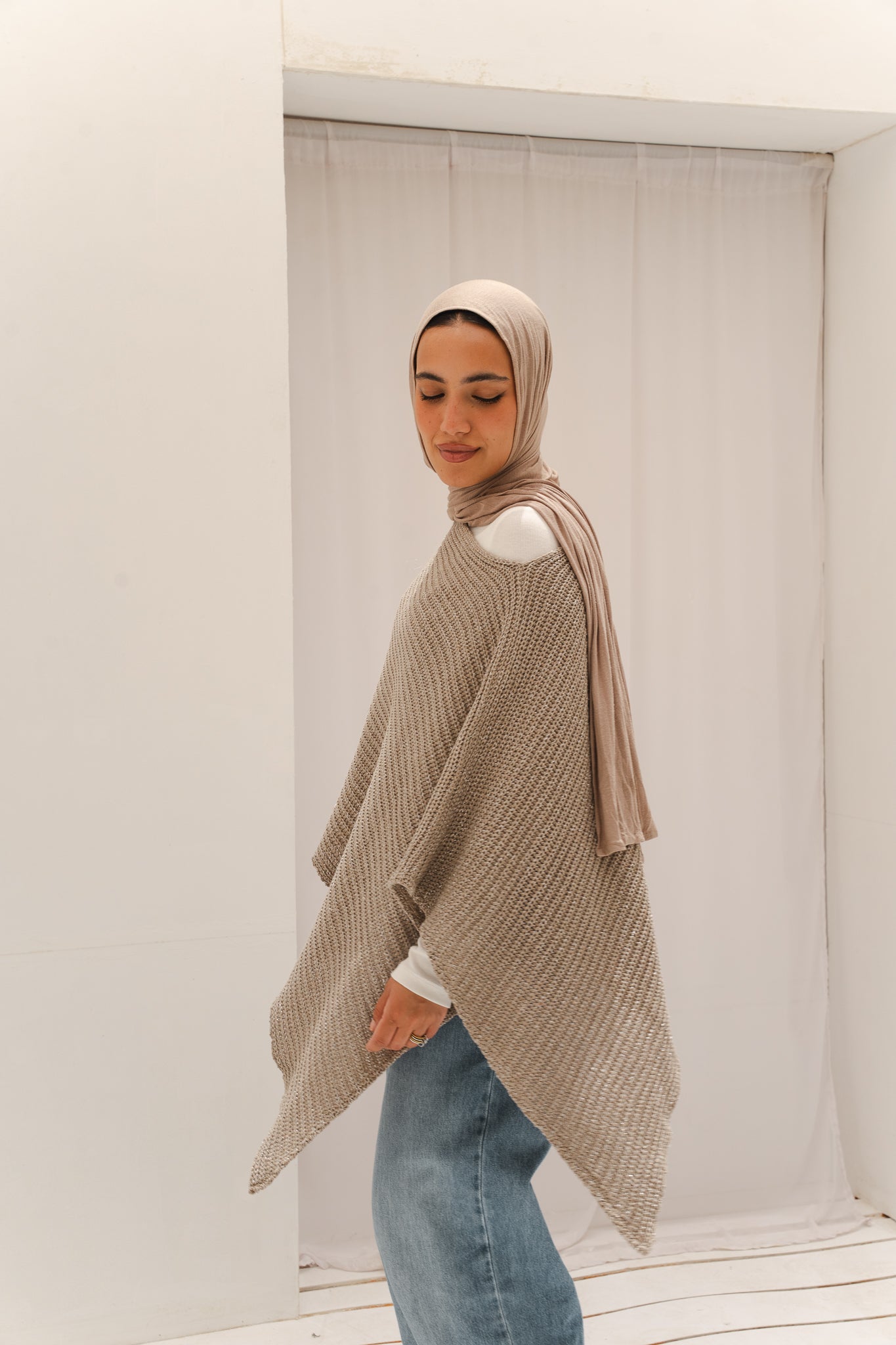 Lumira Cape Top in Shimmer Cafe