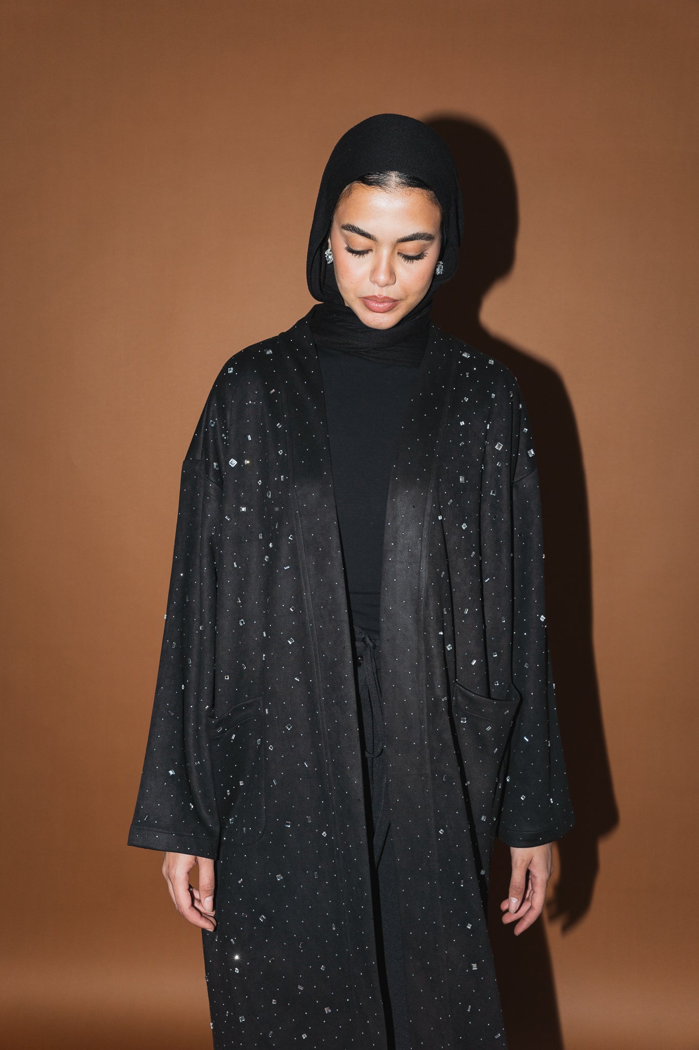 Milky way Stone Cardigan in Black