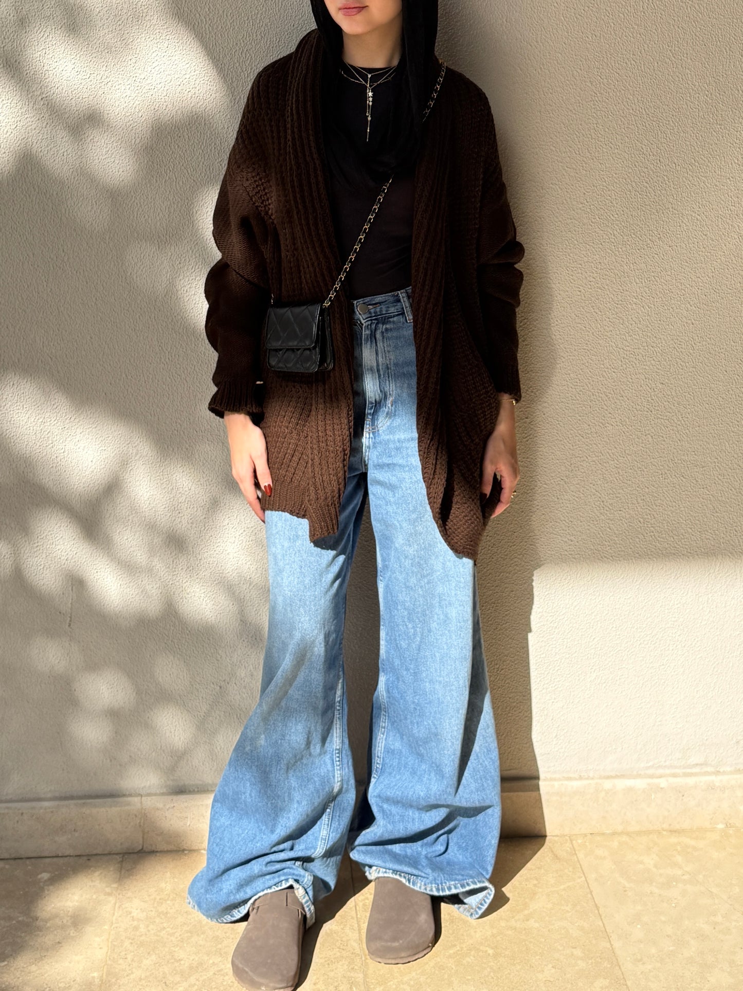 The Warm Hug Knit Cardigan in Brown