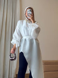 Asymmetrical Shimmer Top in White