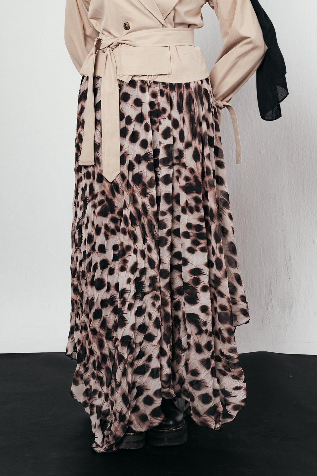 Dusky Dots Crushed Skirt