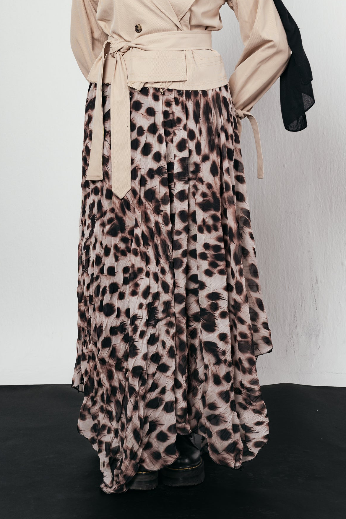 Dusky Dots Crushed Skirt