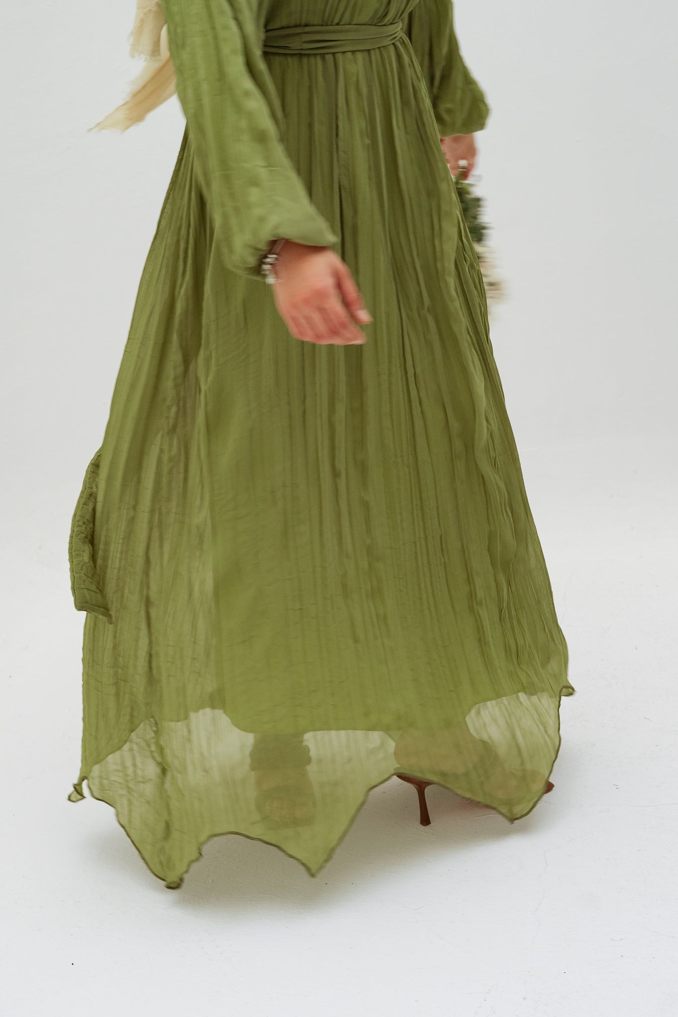Nazly crushed dress in Mint