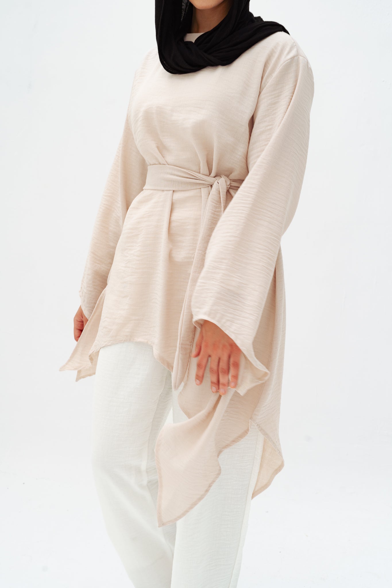 Ella asymmetric top in Beige