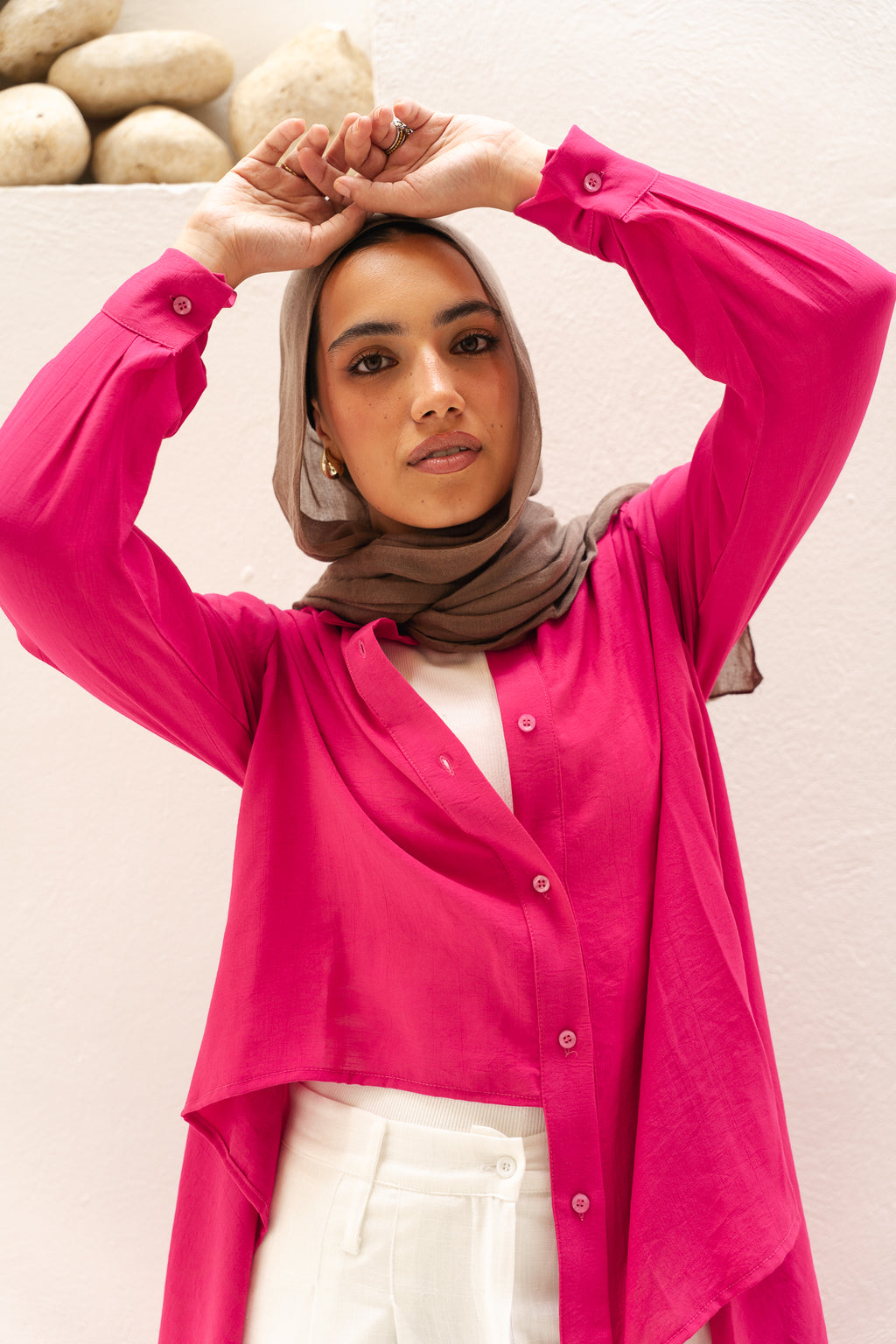 All Around Asymmetric Top in Hot Pink