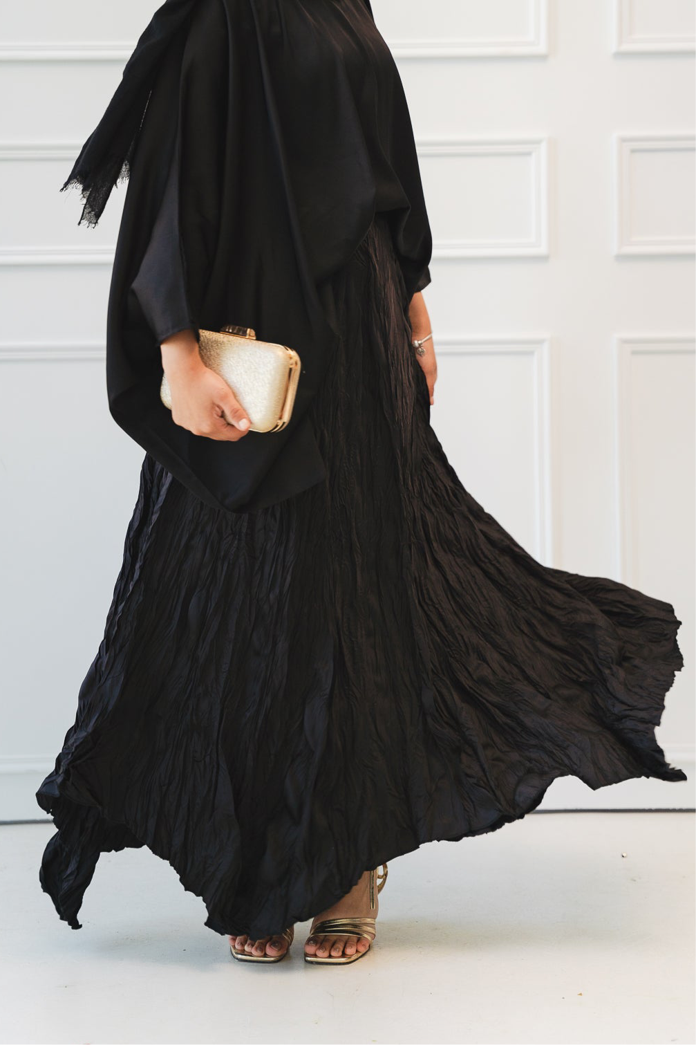 Anne Crushed skirt in Black
