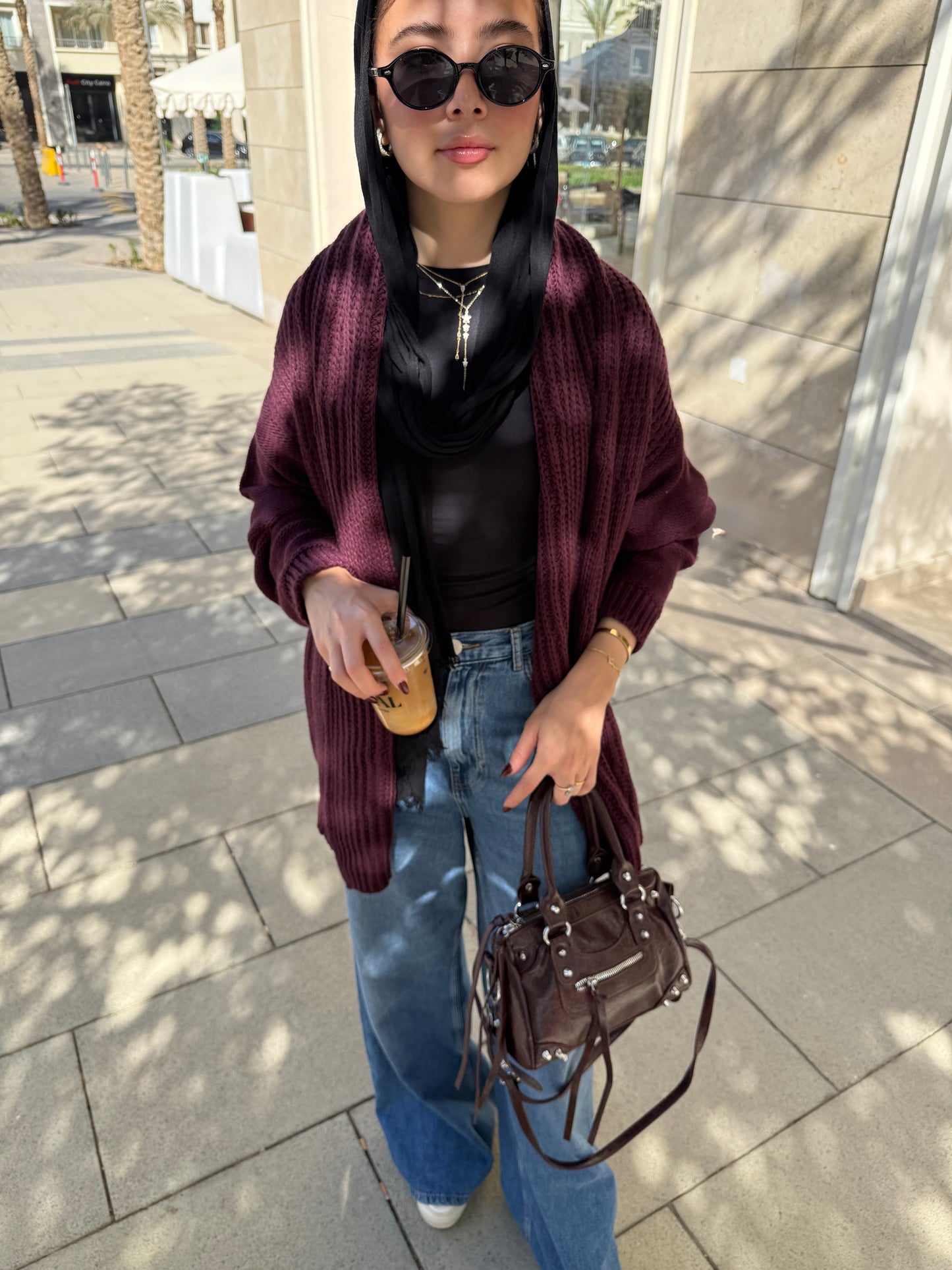 The Warm Hug Knit Cardigan in Burgundy