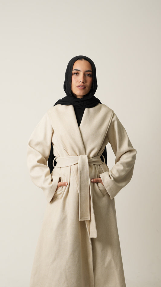 The Round Up Coat in creme