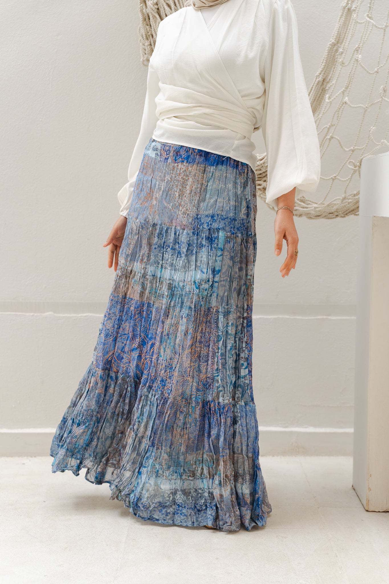 Ocean Waves Crushed Skirt